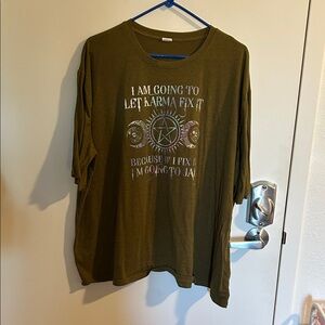 Olive Green Graphic T-Shirt